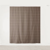 Bruine Aardtint Windowpane Gekruist  Wandkleed (Voorkant)