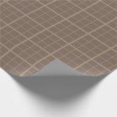 Bruine Aardtint Windowpane Rut  Cadeaupapier (Hoek)