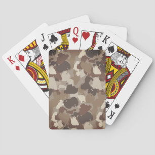 Bruine Aardtinten Militair Camouflage Pokerkaarten