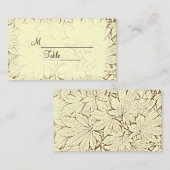 Bruine Abstract bladeren vallen trouwplaats kaart Plaatskaartje (Voorkant / Achterkant)