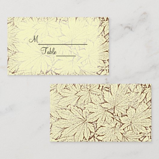 Bruine Abstract bladeren vallen trouwplaats kaart Plaatskaartje (Voorkant / Achterkant)