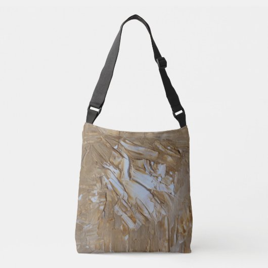 Bruine abstracte crossbody tas (Voorkant)