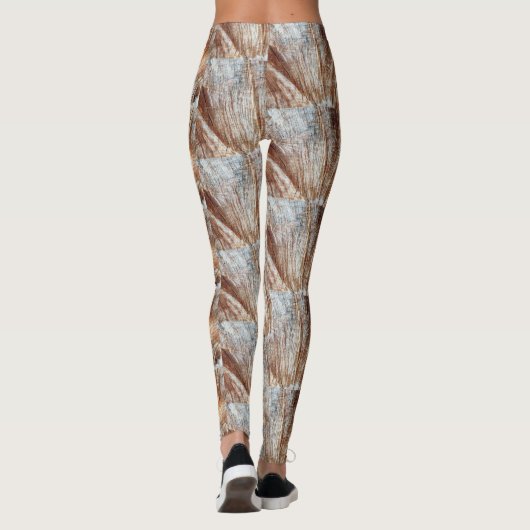Bruine Abstracte Leggings (Achterkant)