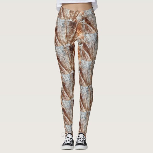 Bruine Abstracte Leggings (Voorkant)