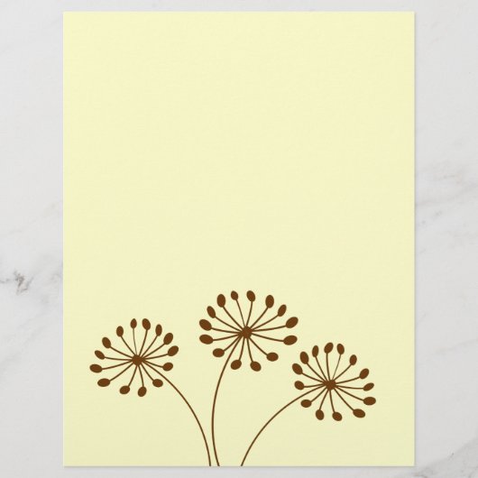Bruine Abstracte Paardenbloem Bloemmotief Flyer (Voorkant)