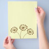 Bruine Abstracte Paardenbloem Bloemmotief Flyer (Hand)