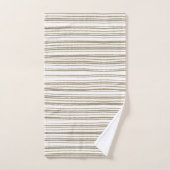 Bruine Abstracte strepen Modern Minimalistisch Bad Handdoek (Handdoek)