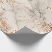 Bruine accenten en wit abstract patroon cadeaupapier (Hoek)