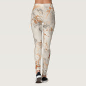 Bruine accenten en wit abstract patroon leggings (Achterkant)