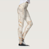 Bruine accenten en wit abstract patroon leggings (Rechts)