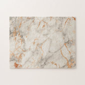 Bruine accenten en wit abstract patroon legpuzzel (Horizontaal)