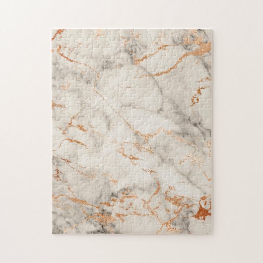 Bruine accenten en wit abstract patroon legpuzzel (Verticaal)