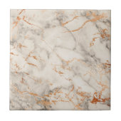 Bruine accenten en wit Abstract patroon Tegeltje (Voorkant)