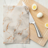 Bruine accenten en wit Abstract patroon Theedoek (Quarter Fold)