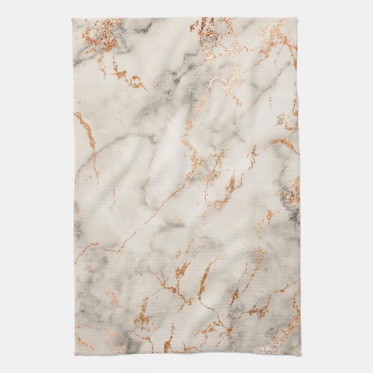 Bruine accenten en wit Abstract patroon Theedoek (Verticaal)