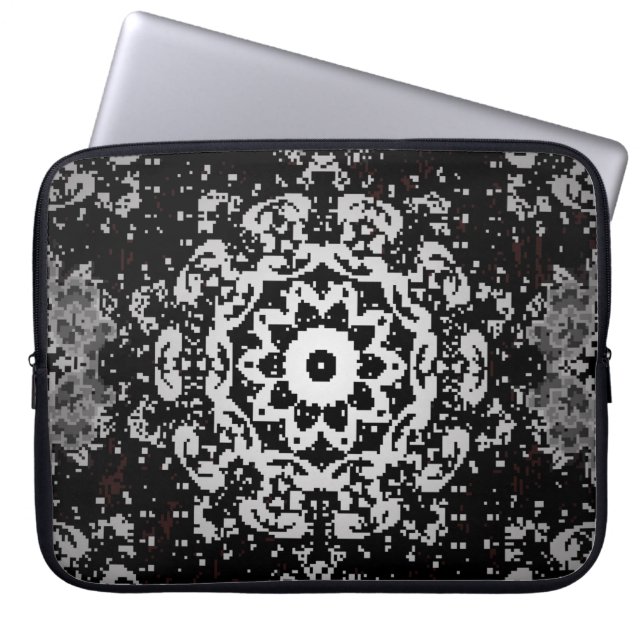 Bruine achtergrond. Doodle background in  met Laptop Sleeve (Voorkant)