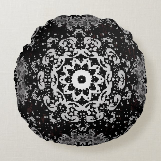 Bruine achtergrond. Doodle background in  met Rond Kussen (Voorkant)