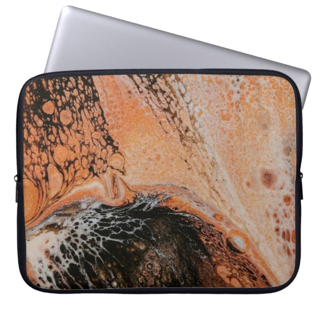 Bruine achtergrond laptop sleeve (Voorkant)