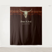 Bruine achtergrond met stierenschedel voor western wandkleed (Voorkant)