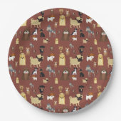 bruine achtergrond papieren bordje (Voorkant)