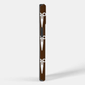 Bruine achtergrond-schaar met wolhaarstijl Case-Mate iPhone case (Achterkant / Rechts)