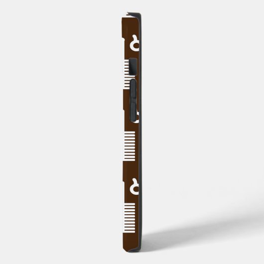 Bruine achtergrond-schaar met wolhaarstijl Case-Mate iPhone case (Achterkant / Links)