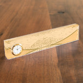 Bruine achtergrondplaat naambordje (Zijkant)