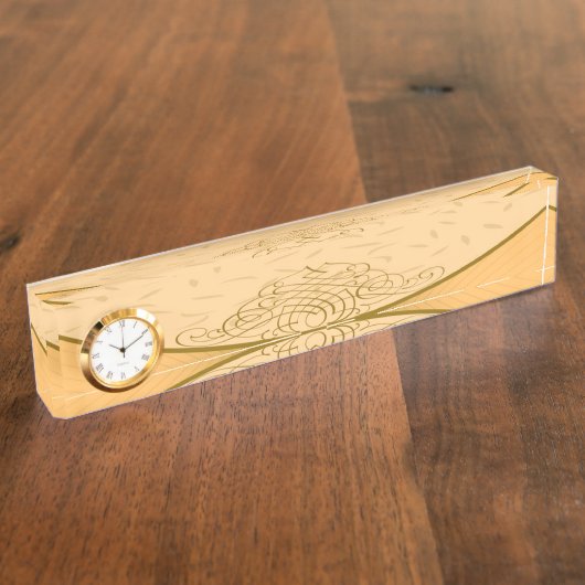 Bruine achtergrondplaat naambordje (Zijkant)