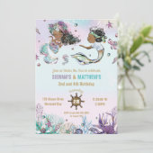 Bruine Afrikaanse zeemeermin piraten tweeling geza Kaart (Staand voorkant)