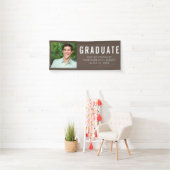 Bruine afstudeerfeest foto spandoek (Insitu)