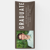 Bruine afstudeerfeest foto spandoek (Verticaal)