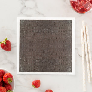 Bruine Alligator Huid Print Servet