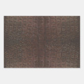 Bruine Alligator Huidprint gelakt Inpakpapier Vel (Voorkant)