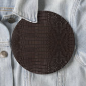 Bruine alligator huidtextuur ronde button 6,0 cm (In situ)
