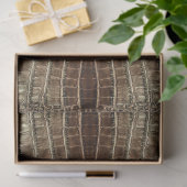 Bruine Alligator Lederen Anomal Print Tissuepapier (Geschenk)