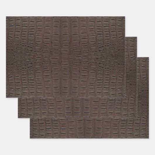 Bruine alligator Skin Print Inpakpapier Vel (Set)