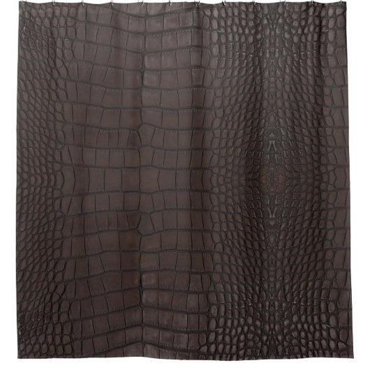 Bruine Alligator Structuurprint Douchegordijn (Voorkant)