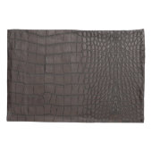 Bruine alligator textuur print kussensloop (Achterkant)