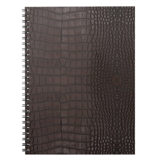 Bruine alligator textuur print notitieboek (Voorkant)