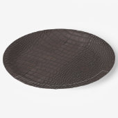 Bruine alligator textuur print papieren bordje (Gekanteld)