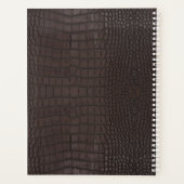 Bruine alligator textuur print planner (Achterkant)