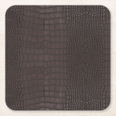 Bruine Alligator Textuurprint Kartonnen Onderzetters (Voorkant)