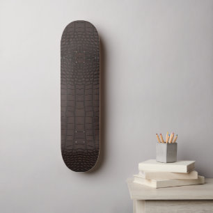 Bruine Alligator Textuurprint Persoonlijk Skateboard