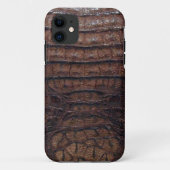 Bruine alligatorhuid Case-Mate iPhone case (Achterkant)