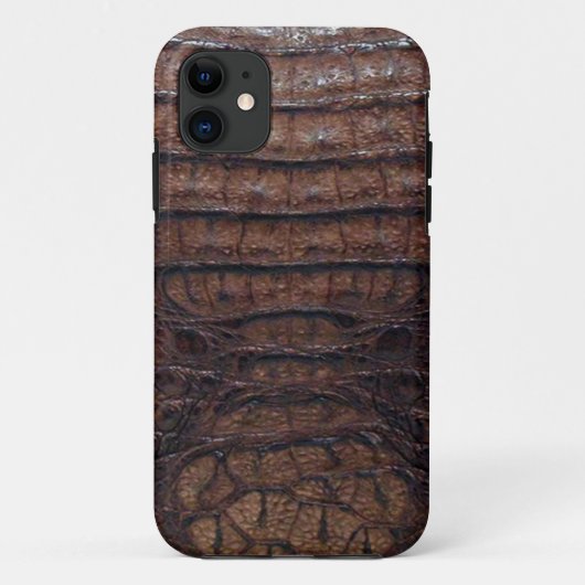 Bruine alligatorhuid Case-Mate iPhone case (Achterkant)