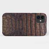 Bruine alligatorhuid Case-Mate iPhone case (Achterkant (horizontaal))