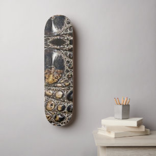 Bruine Amerikaanse Alligator Huid Textuur Persoonlijk Skateboard