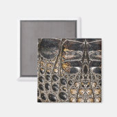 Bruine Amerikaanse alligator huidtextuur Magneet (Voorkant / Achterkant)