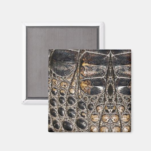 Bruine Amerikaanse alligator huidtextuur Magneet (Voorkant / Achterkant)