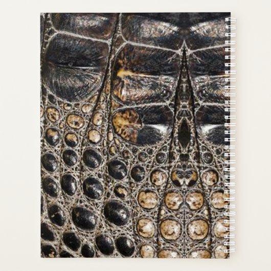 Bruine Amerikaanse alligator huidtextuur Planner (Achterkant)